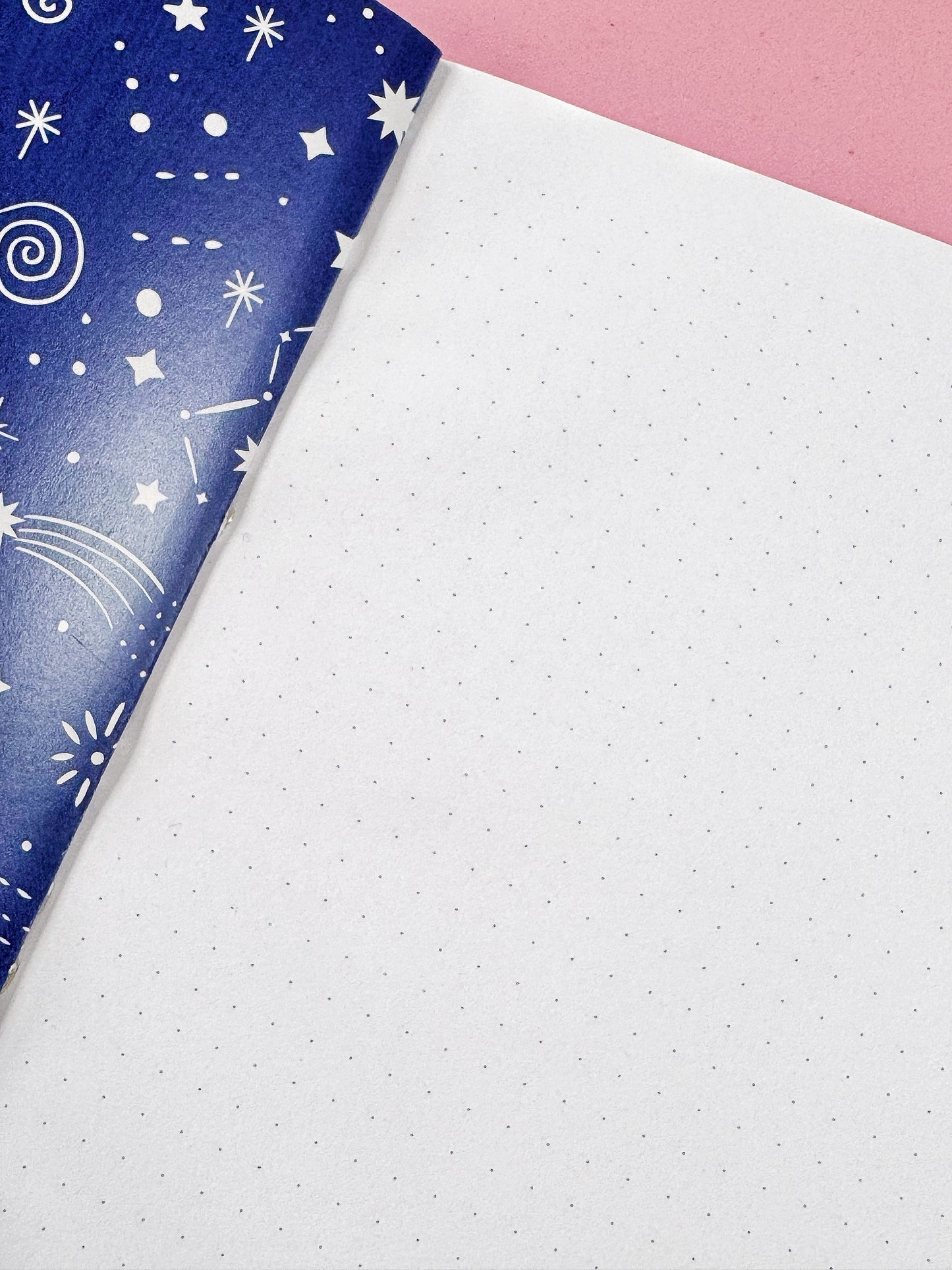 Stargazing Kitty A5 Dotted Notebook - Whimsical Celestial Journal