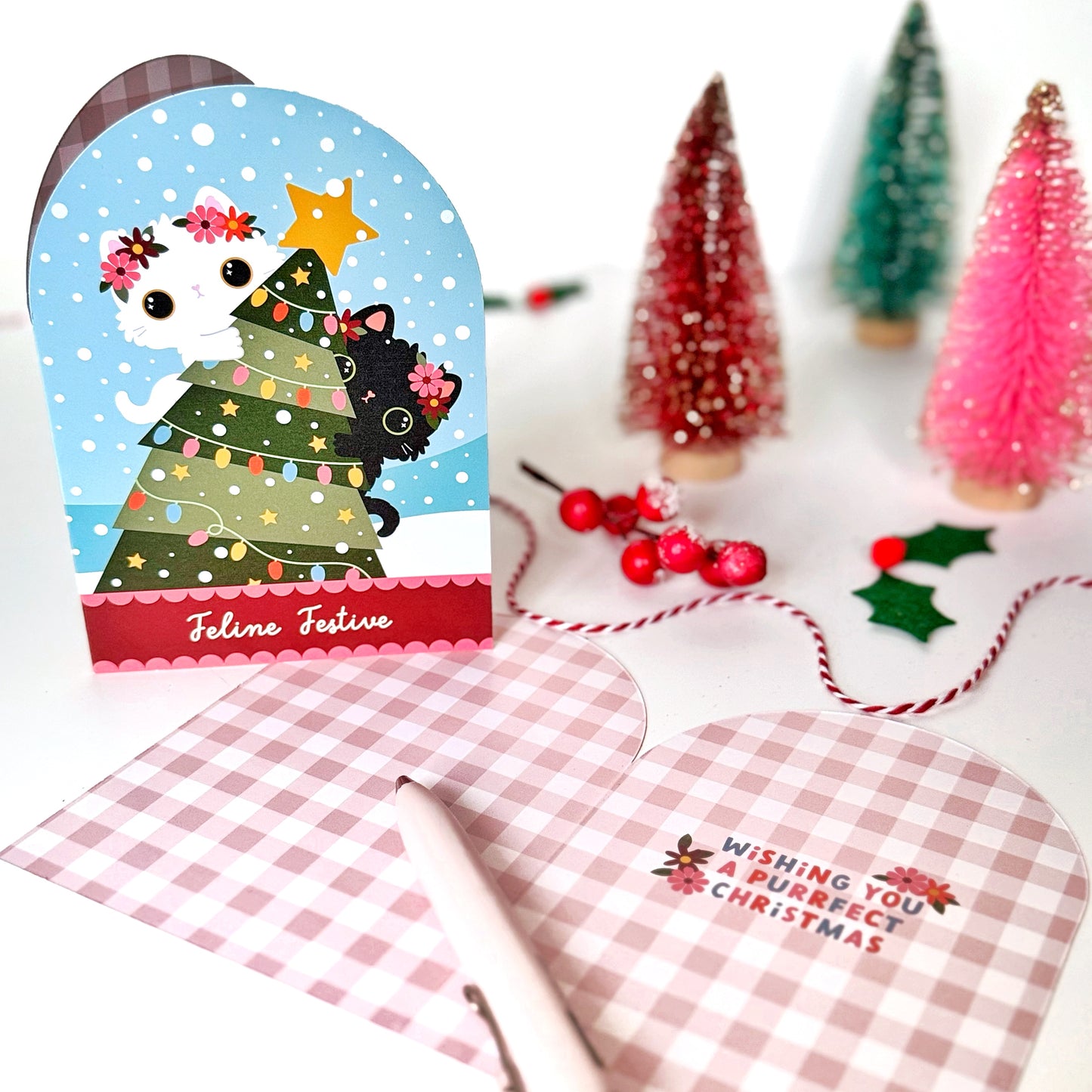 Cute Cat Christmas Cards - Snowglobe - 3 Different designs