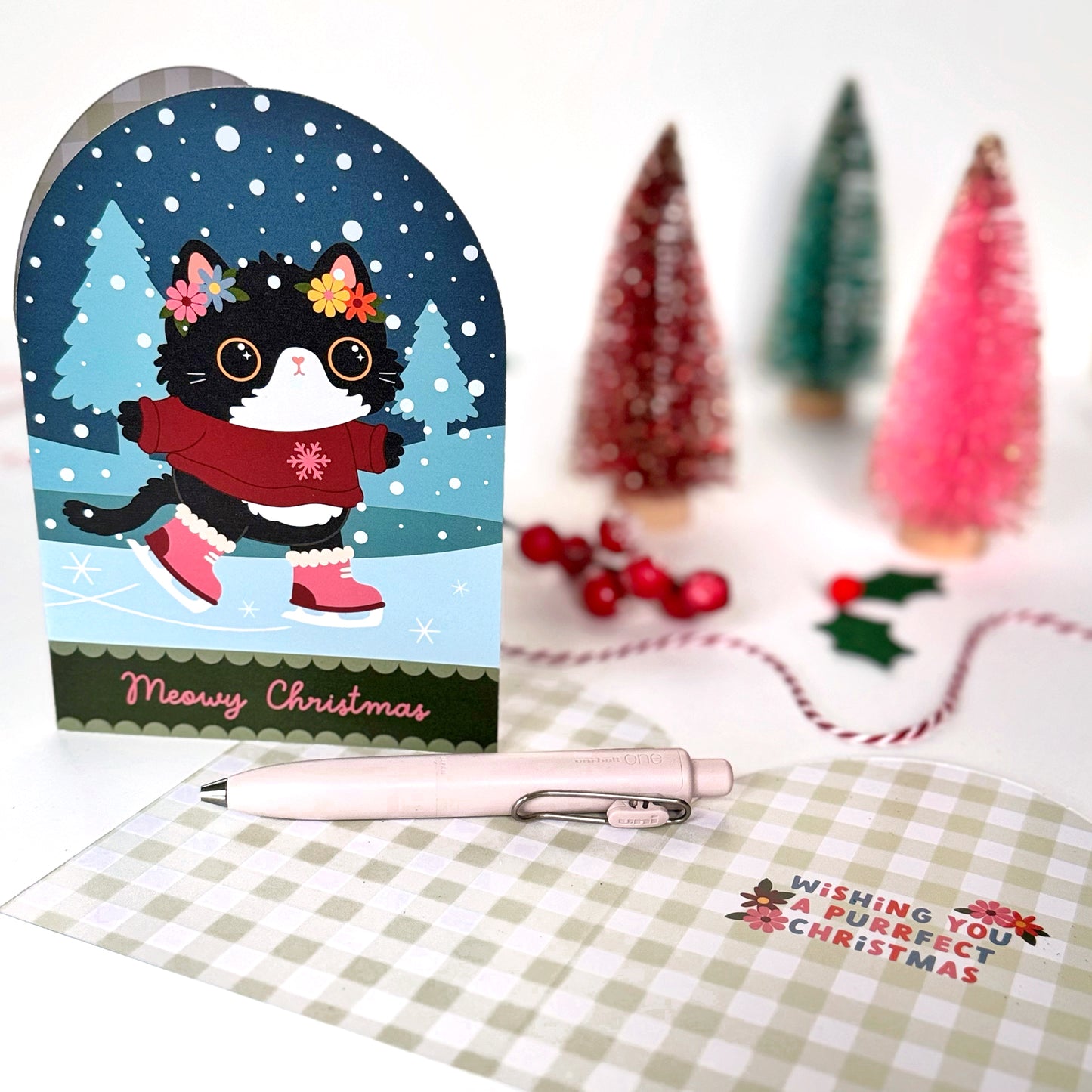 Cute Cat Christmas Cards - Snowglobe - 3 Different designs