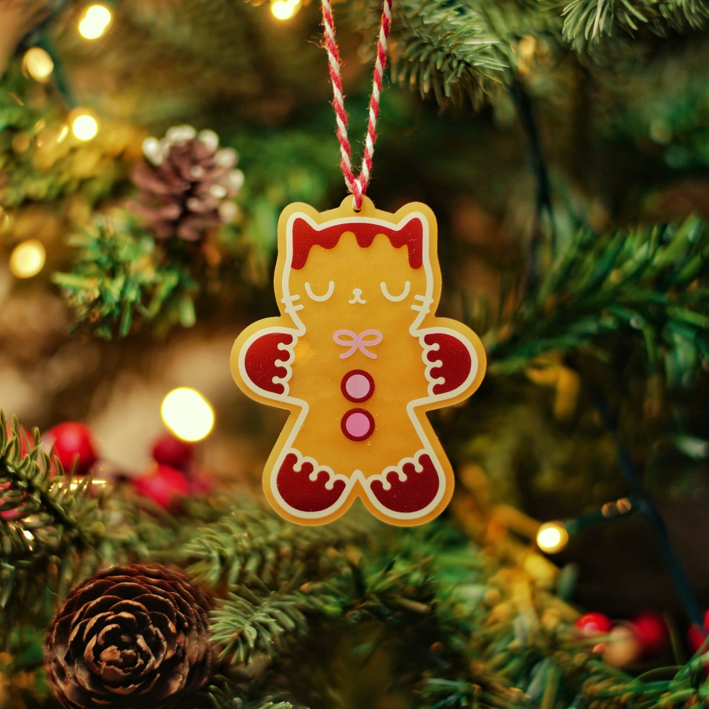 Gingerbread Cat Christmas Tree Decoration