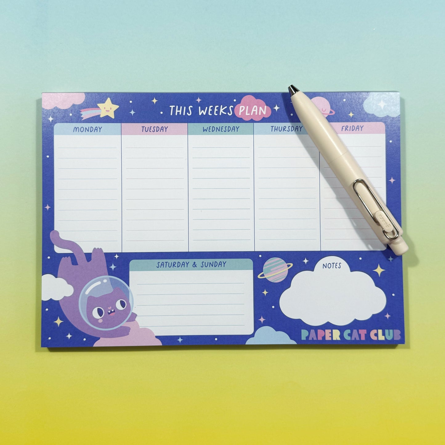 Cute Cat Weekly Planner – Kawaii A5 Organiser for Cat Lovers & Stationery Fans