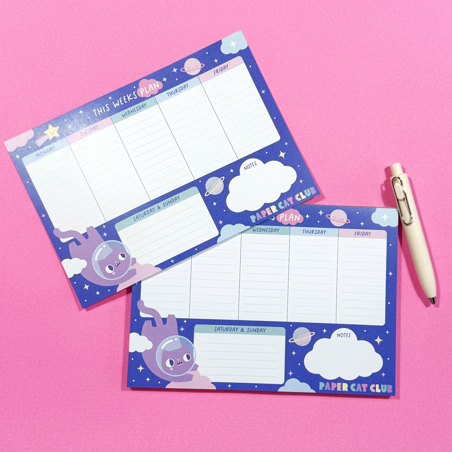 Cute Cat Weekly Planner – Kawaii A5 Organiser for Cat Lovers & Stationery Fans