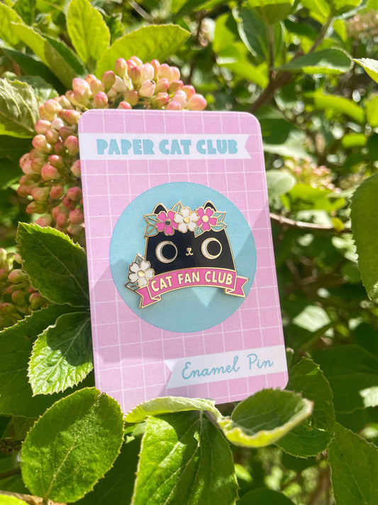 Black Cat Fan Club Enamel Pin Badge, hard enamel pin - super kawaii cute pin badge