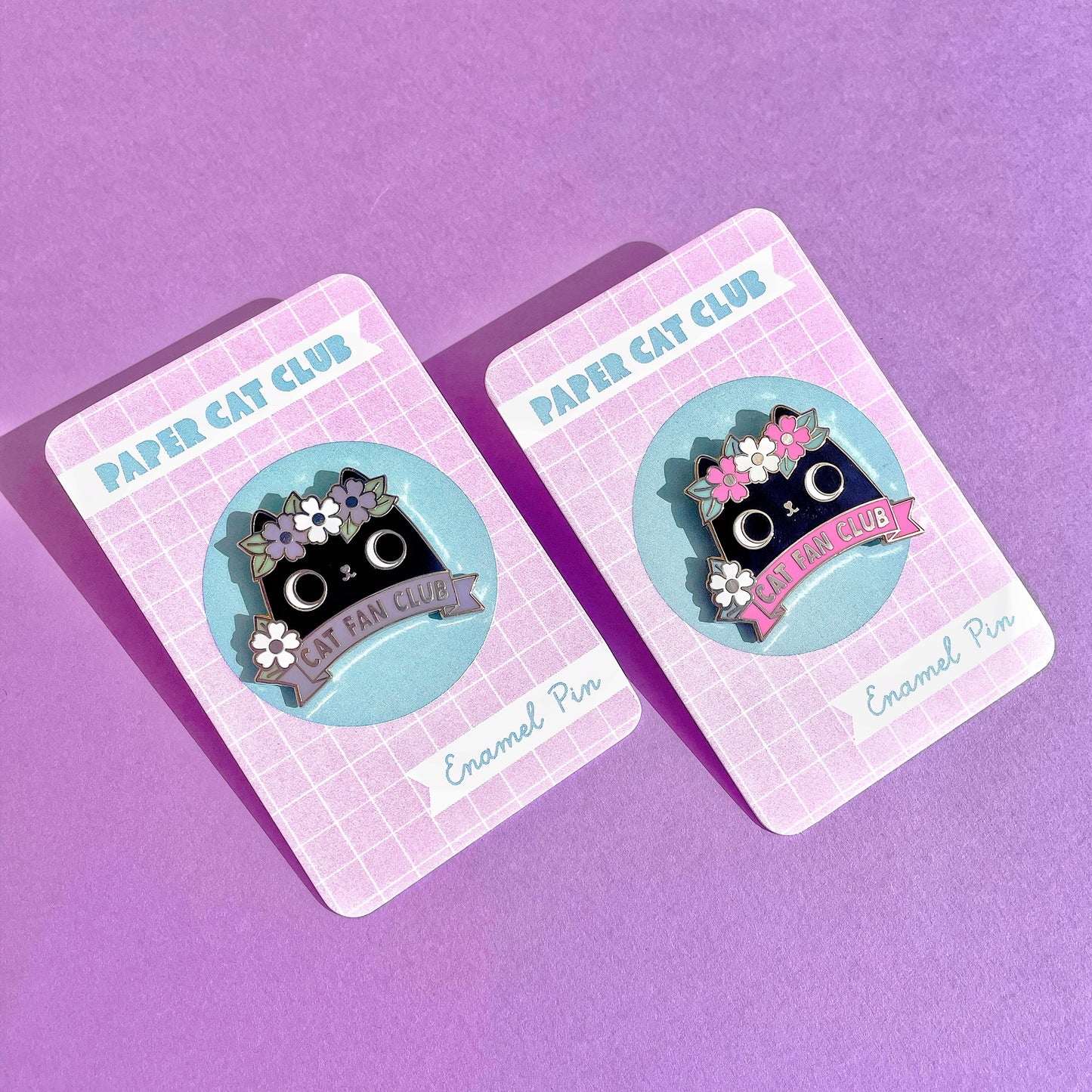Black Cat Fan Club Enamel Pin Badge, hard enamel pin - super kawaii cute pin badge