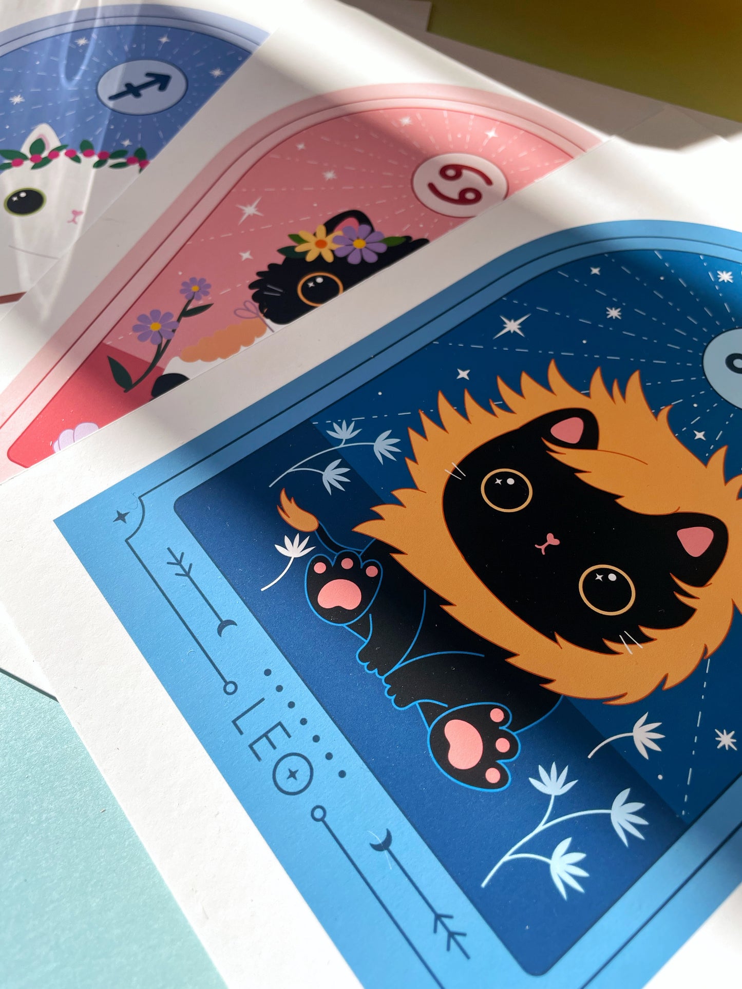 Leo Cat Zodiac Art Print – Cute Black Cat | Leo Astrology Art, Leo Birthday Gift, Cat Star Sign Art