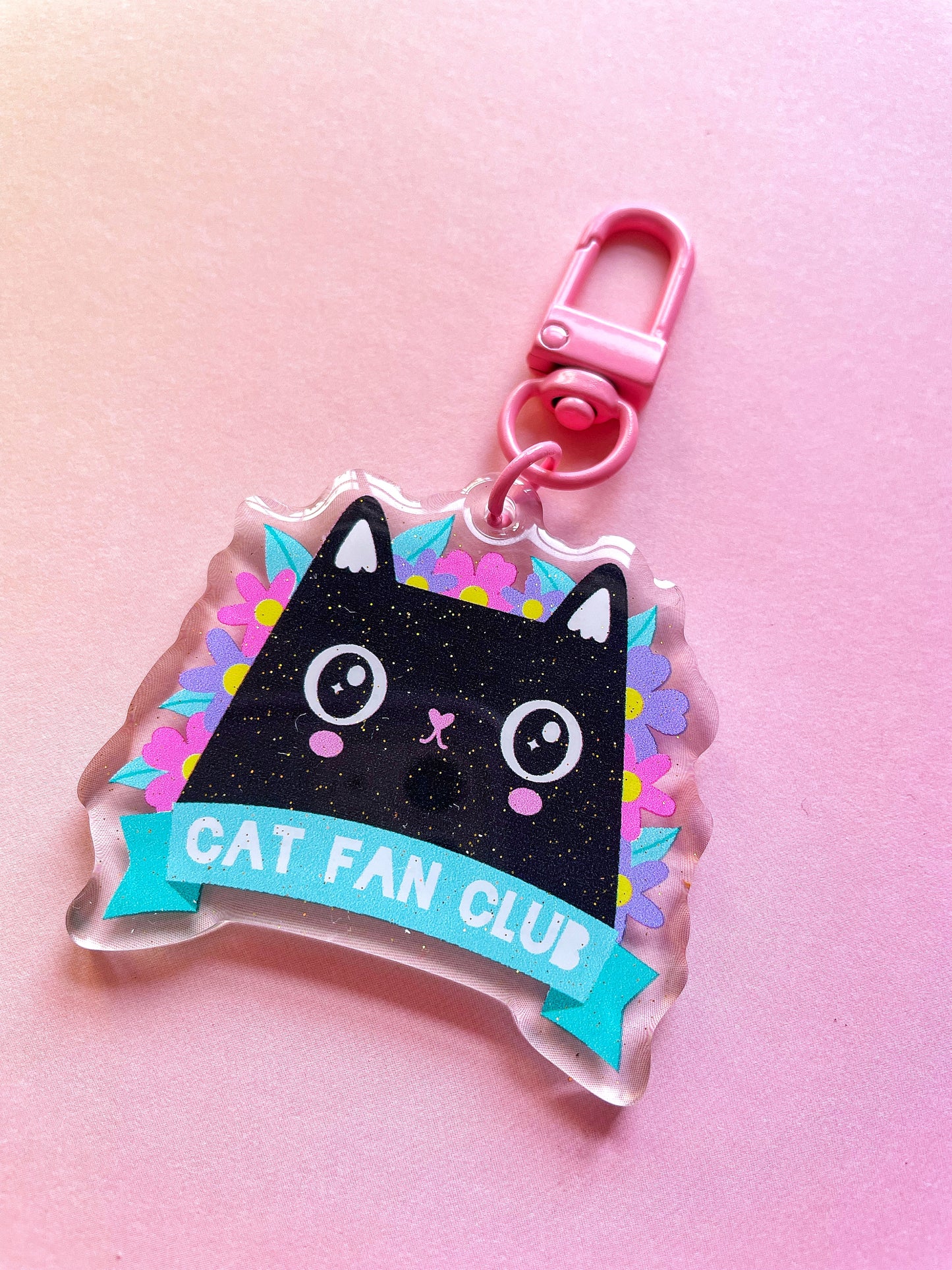 Cute Cat Fan Club Keychain