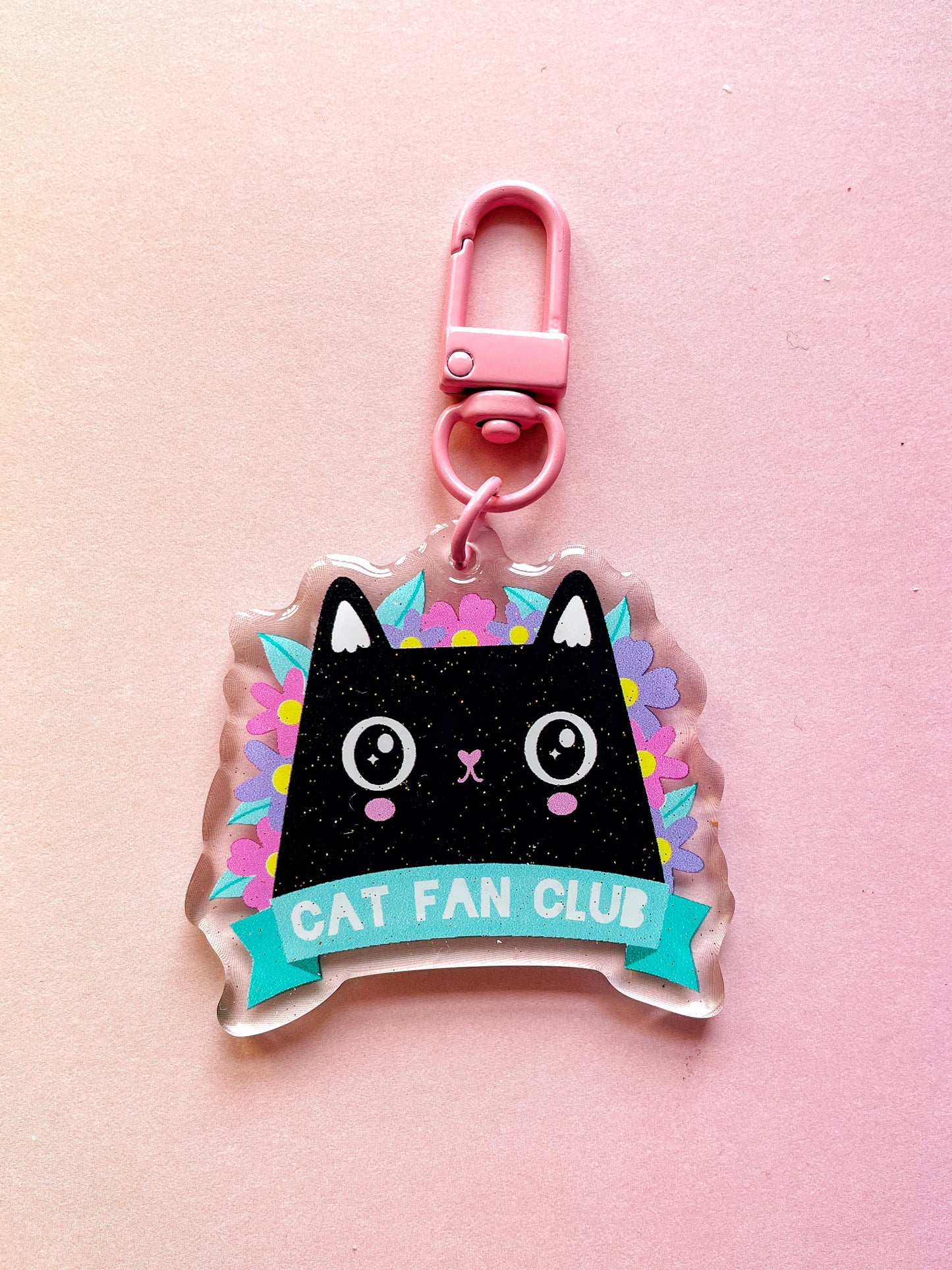 Cute Cat Fan Club Keychain