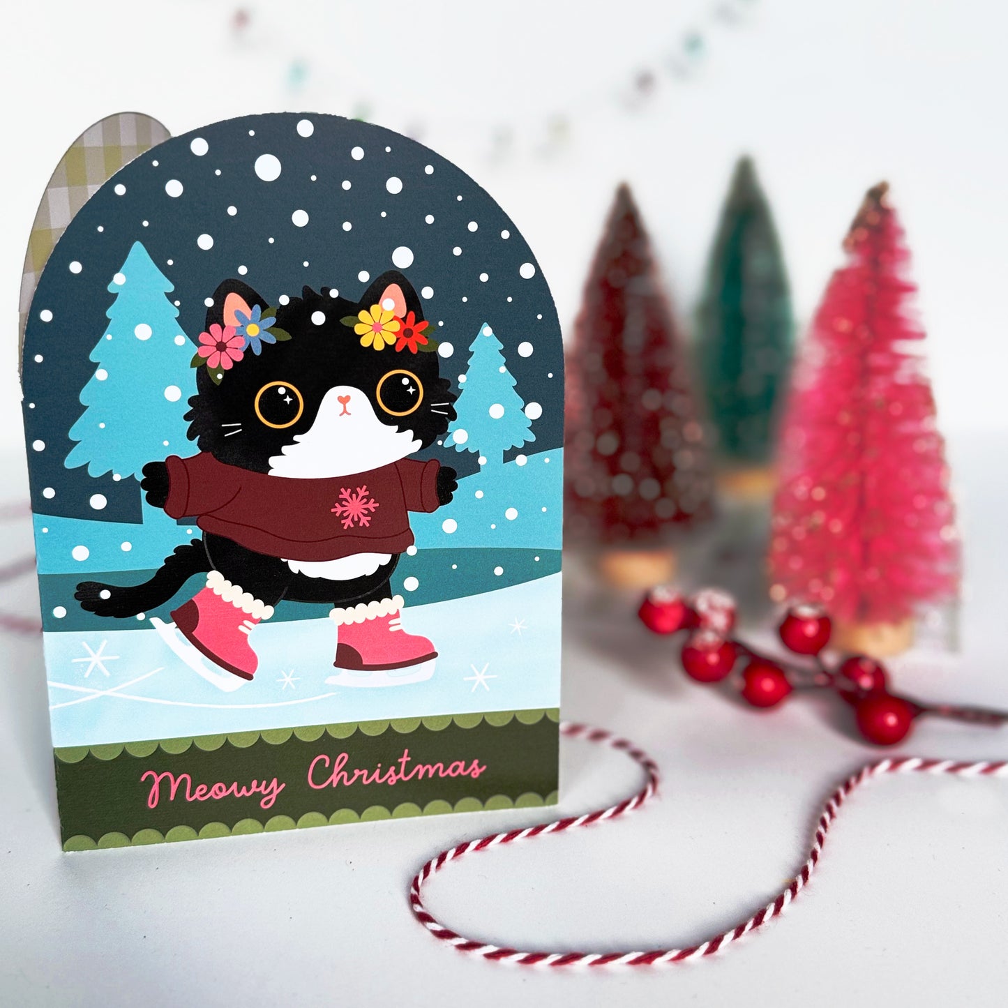 Cute Cat Christmas Cards - Snowglobe - 3 Different designs