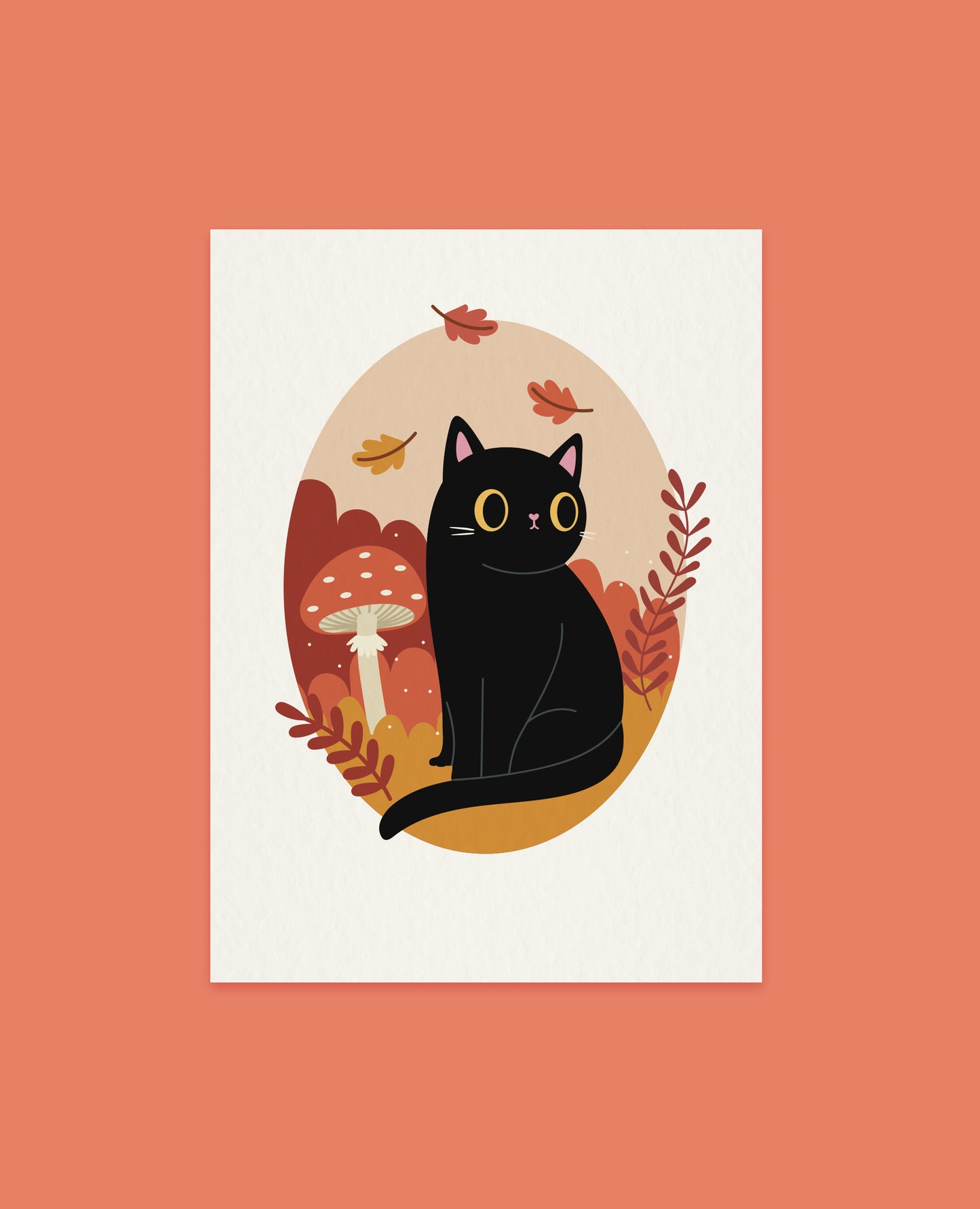 Wildflower Autumn Cat Art print - Choose your cat
