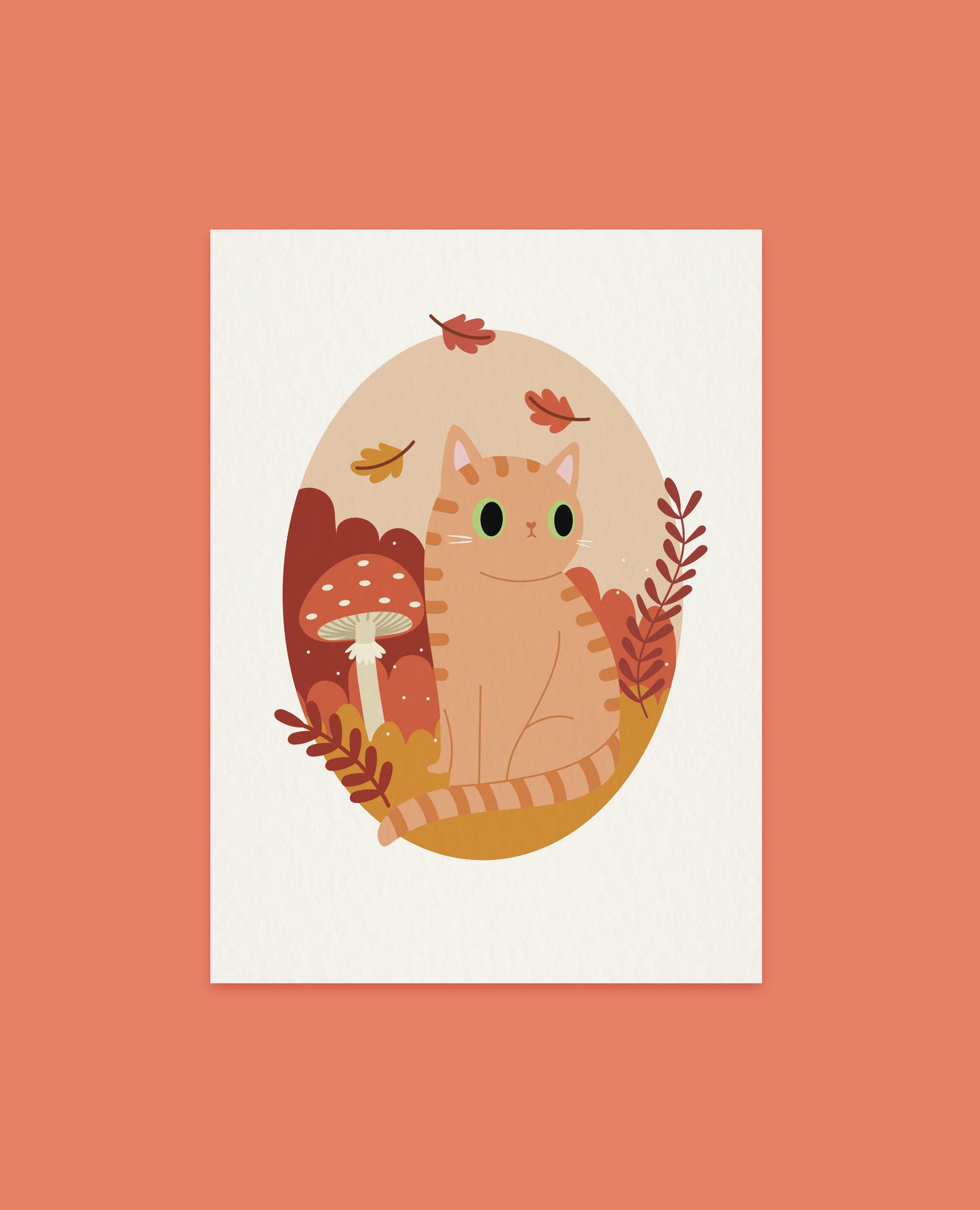 Wildflower Autumn Cat Art print - Choose your cat