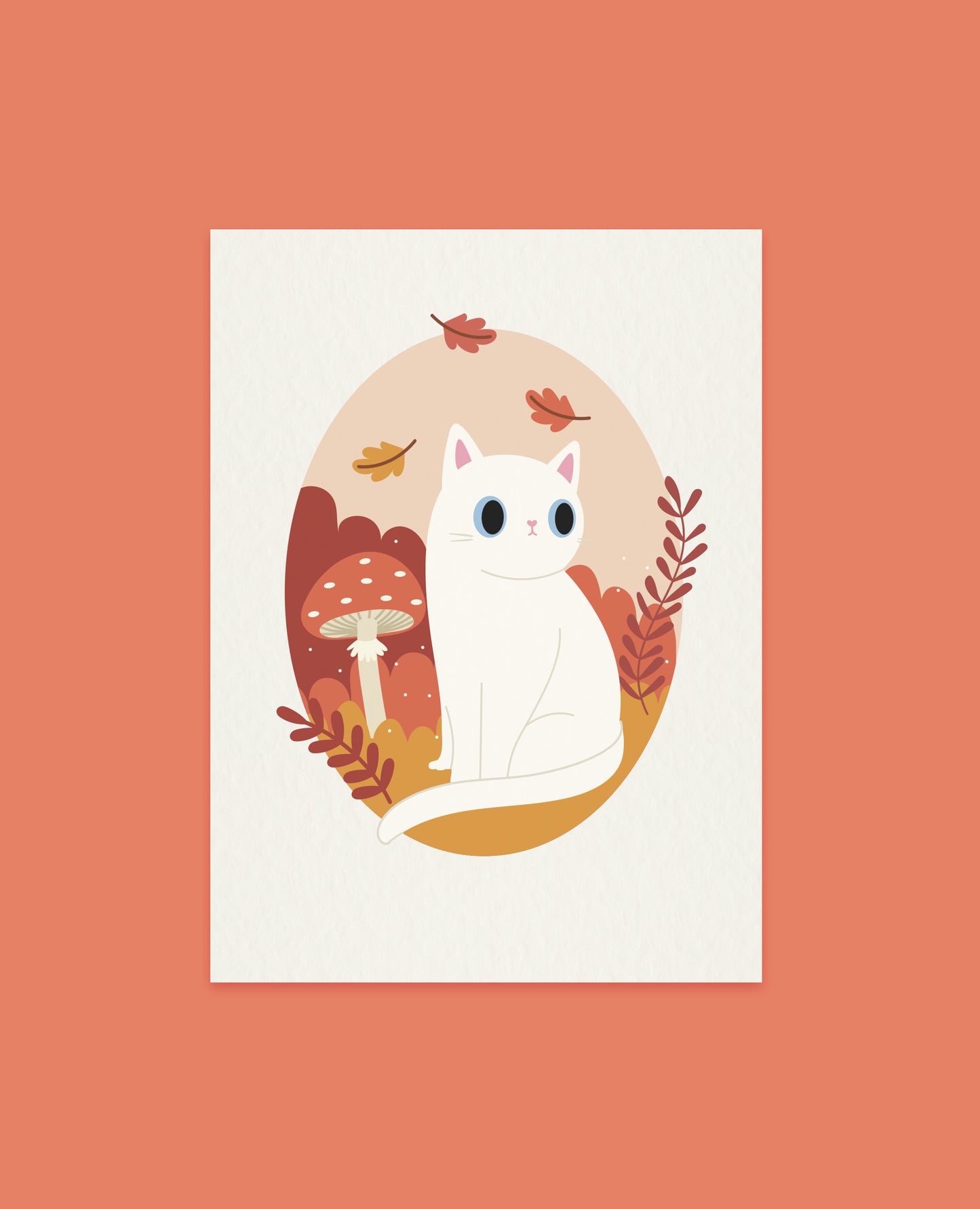 Wildflower Autumn Cat Art print - Choose your cat
