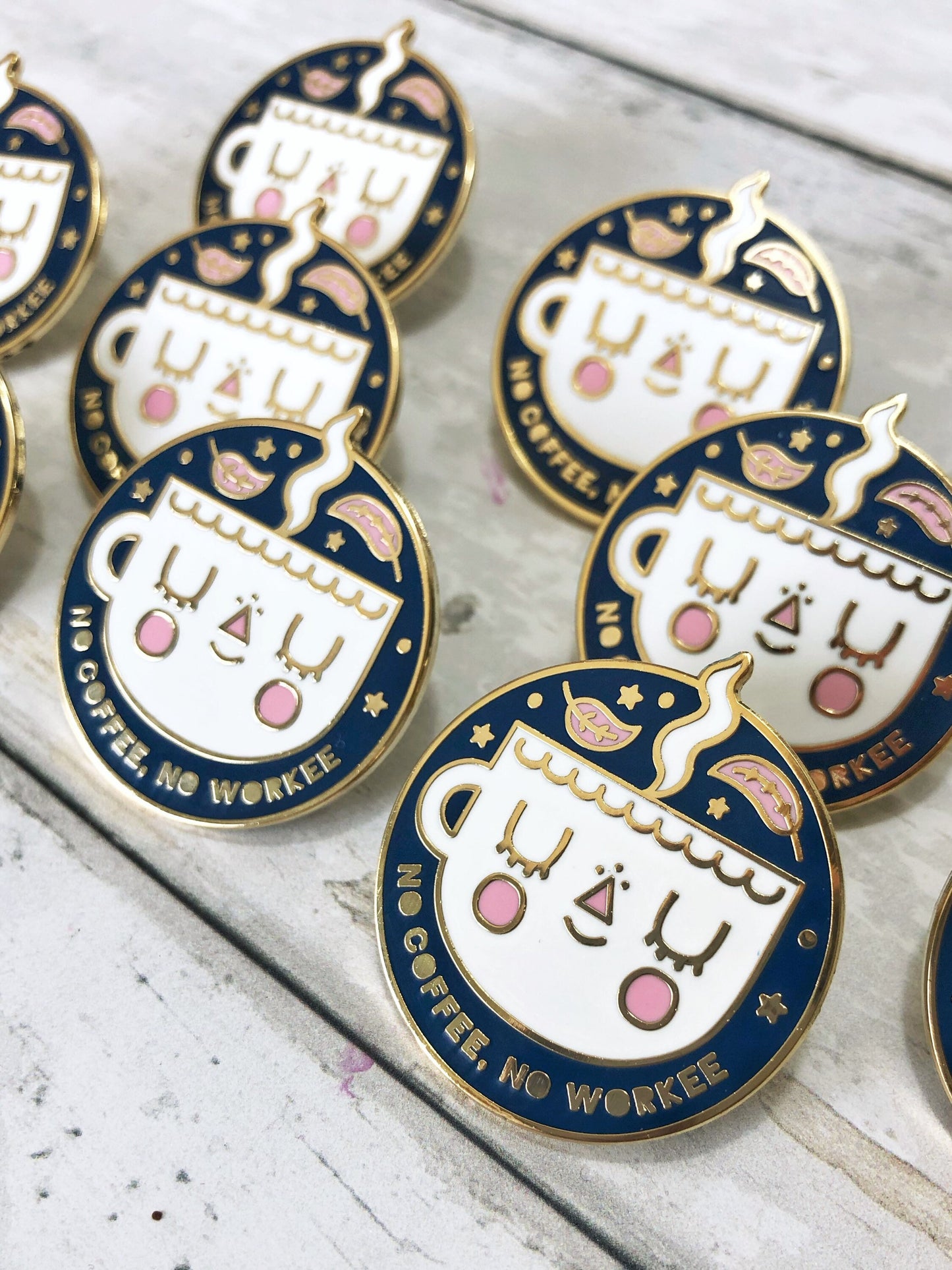 No Coffee No Workee Luxury Enamel Pin Badge