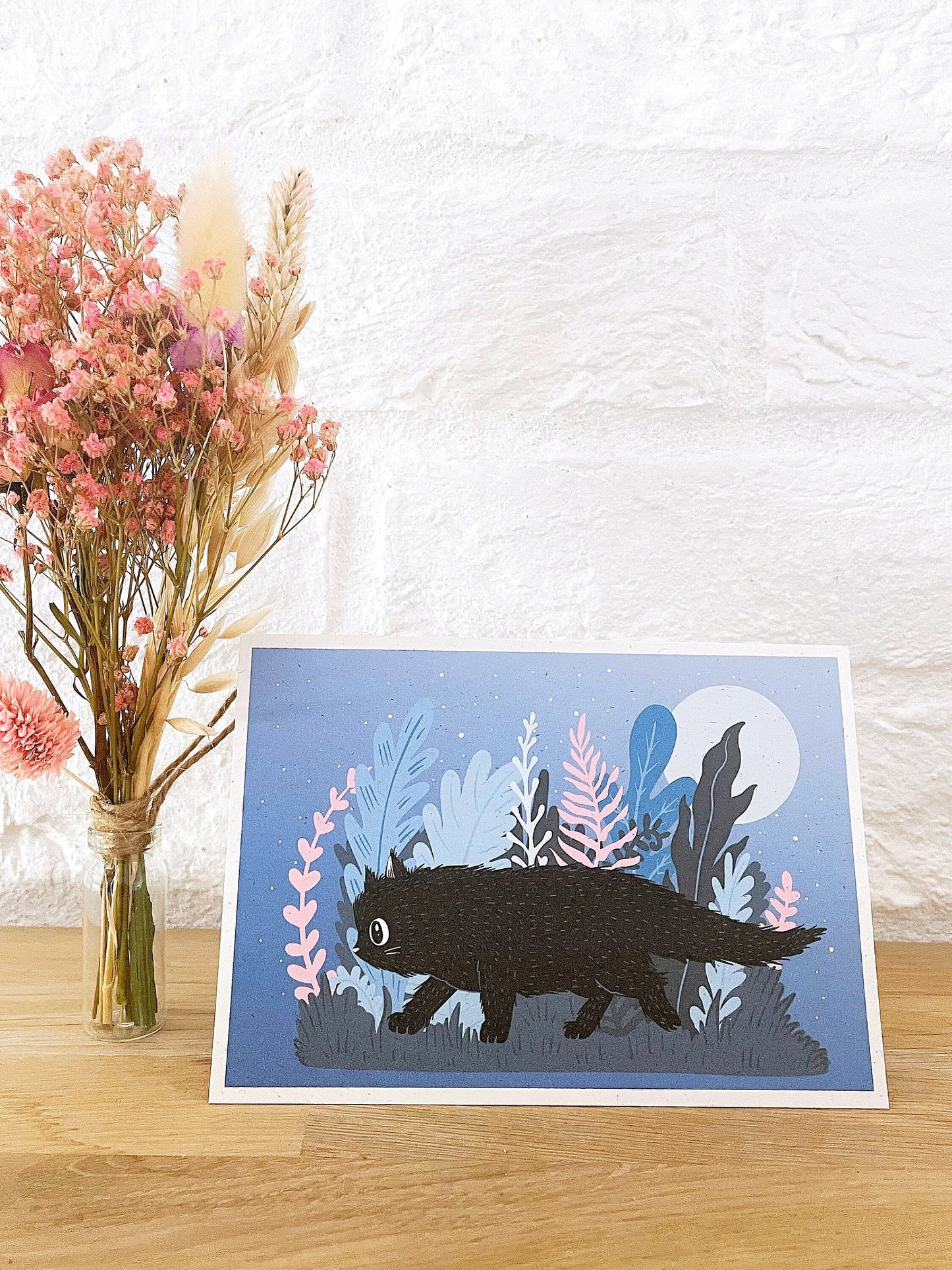 Black Cat Birthday Card – Cute Cat Art, Eco-Friendly Greeting Card for Cat Lovers