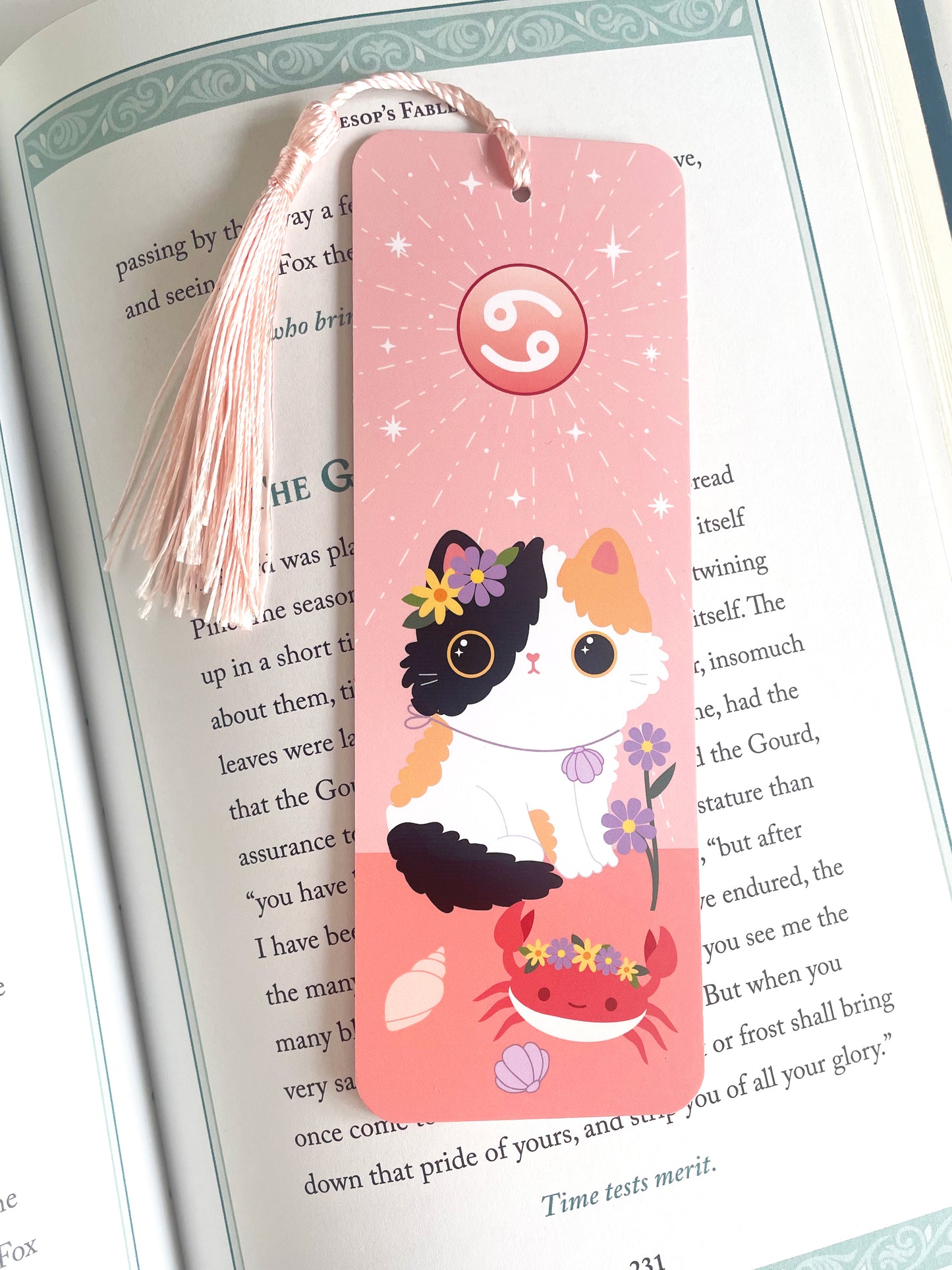 Zodiac Cat Cancer Star Sign Bookmark - cute astrology bookmark