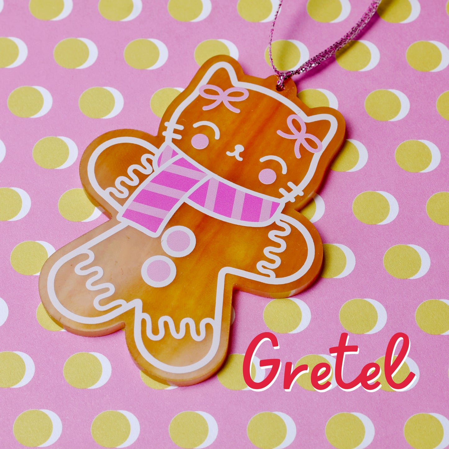 Gingerbread Cat Christmas Decoration -  cute gift for cat lovers