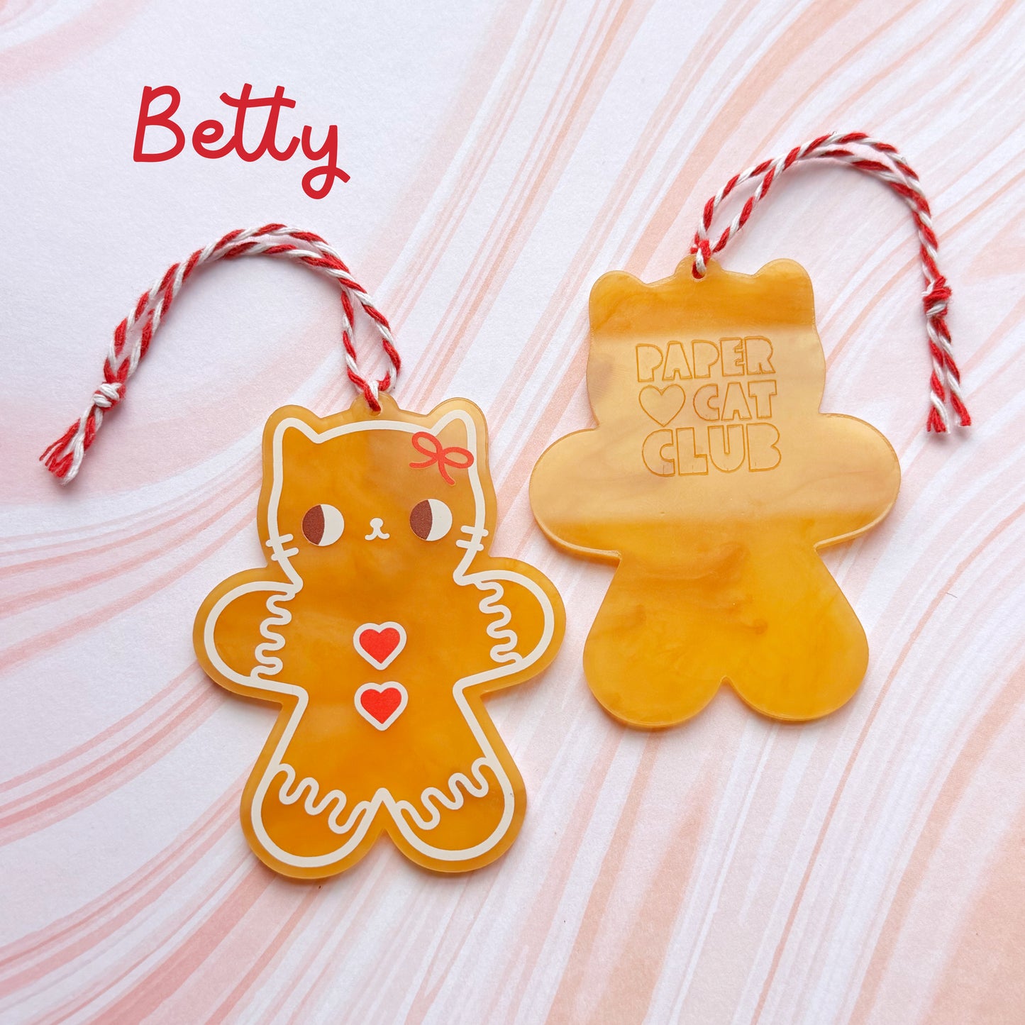 Gingerbread Cat Christmas Decoration -  cute gift for cat lovers