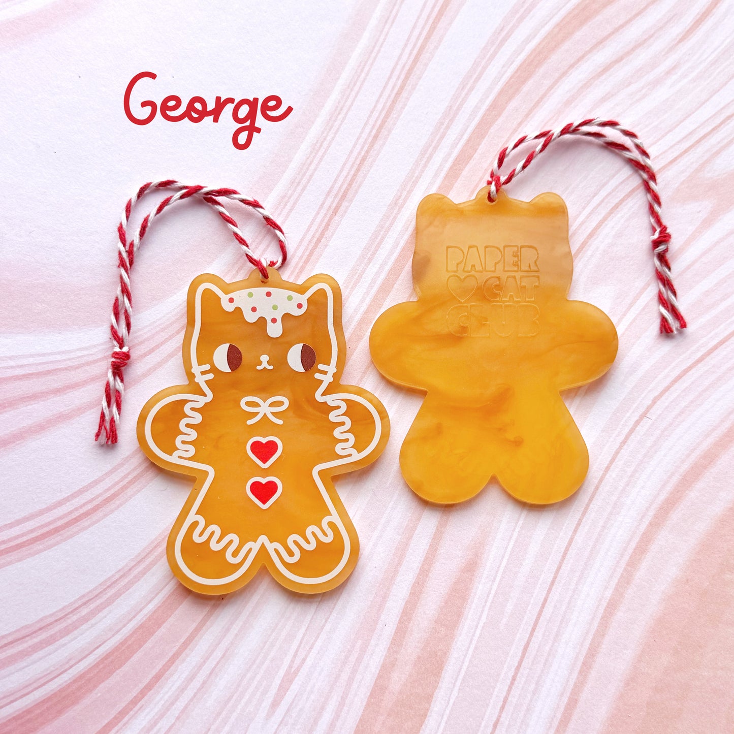Gingerbread Cat Christmas Decoration -  cute gift for cat lovers