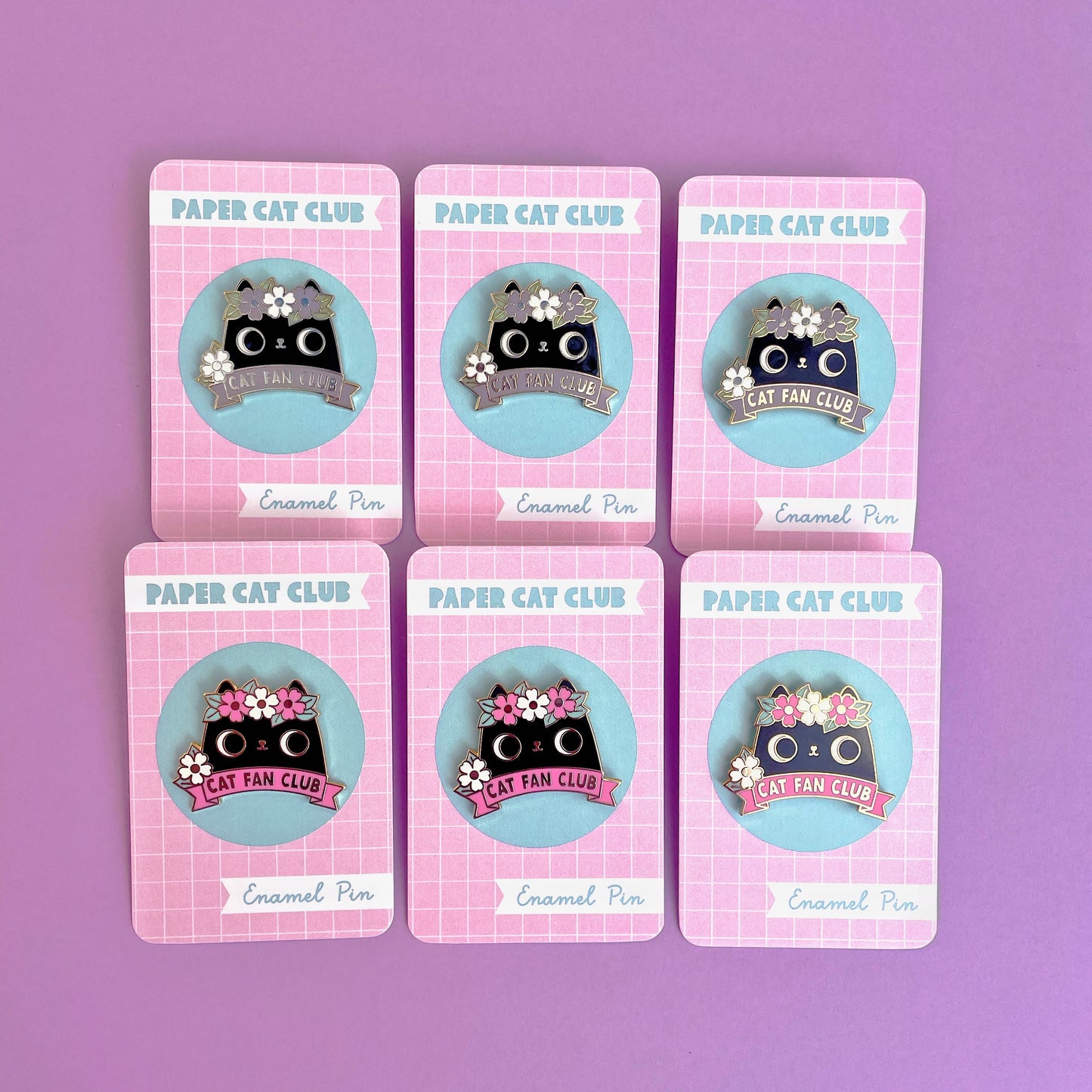 Black Cat Fan Club Enamel Pin Badge, hard enamel pin - super kawaii cute pin badge