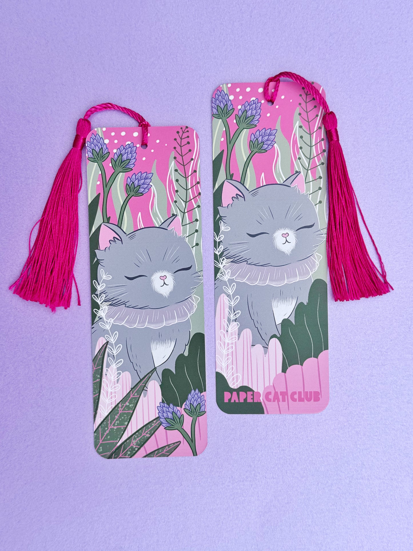 Zen Kitty Bookmark - Cute Cat Bookmark - Whimsical Forest Kitty Reading Accessory, Unique Gift for Book Lovers