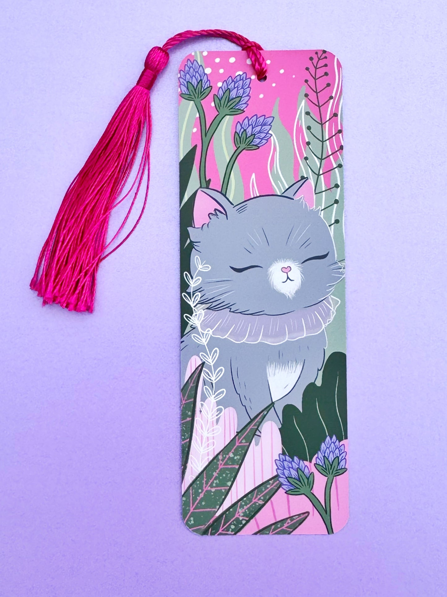 Zen Kitty Bookmark - Cute Cat Bookmark - Whimsical Forest Kitty Reading Accessory, Unique Gift for Book Lovers