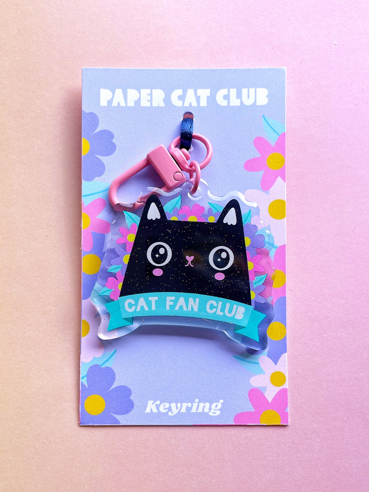 Cute Cat Fan Club Keychain