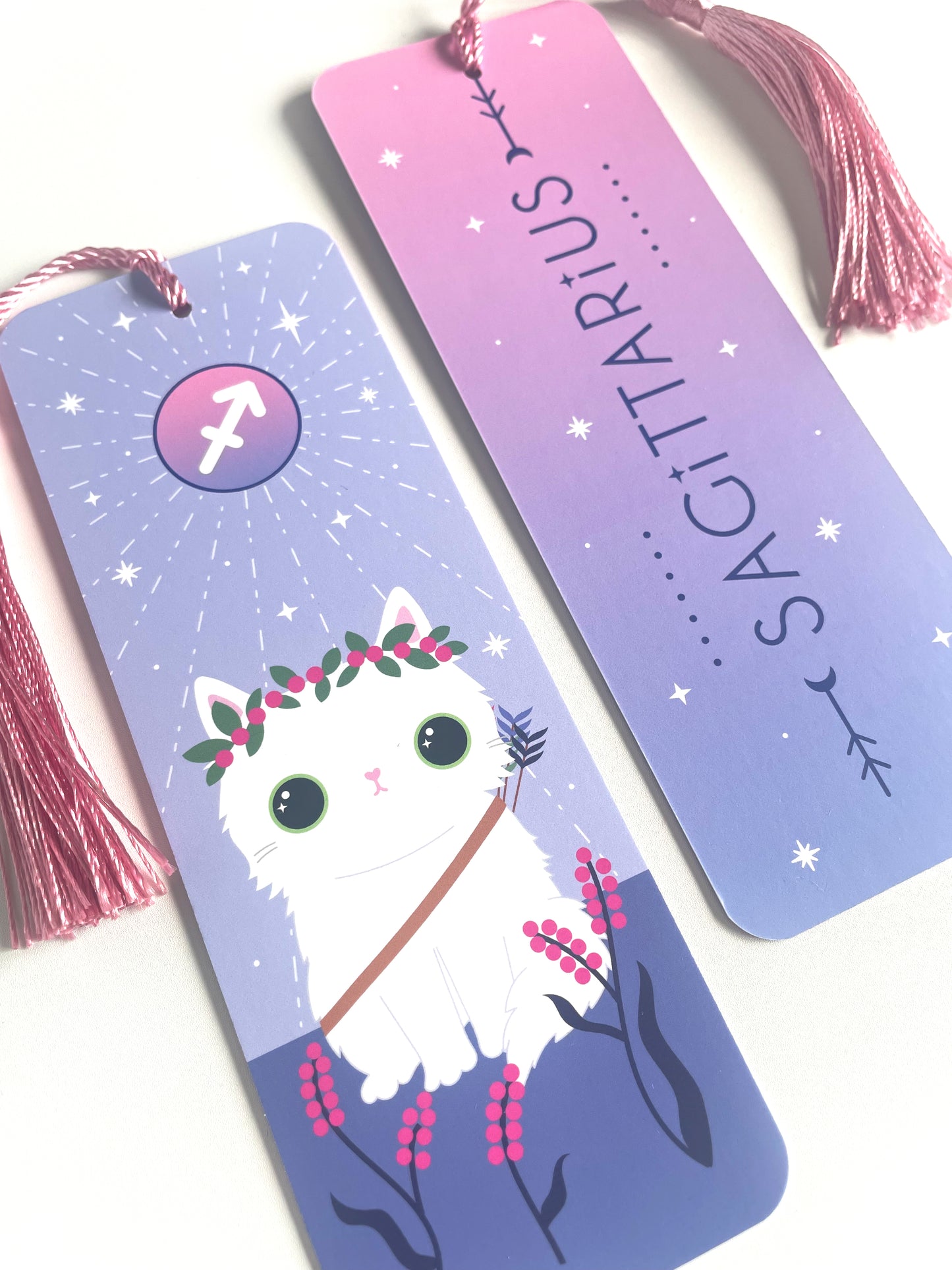 Zodiac Cat Sagittarius Star Sign Bookmark - cute astrology bookmark