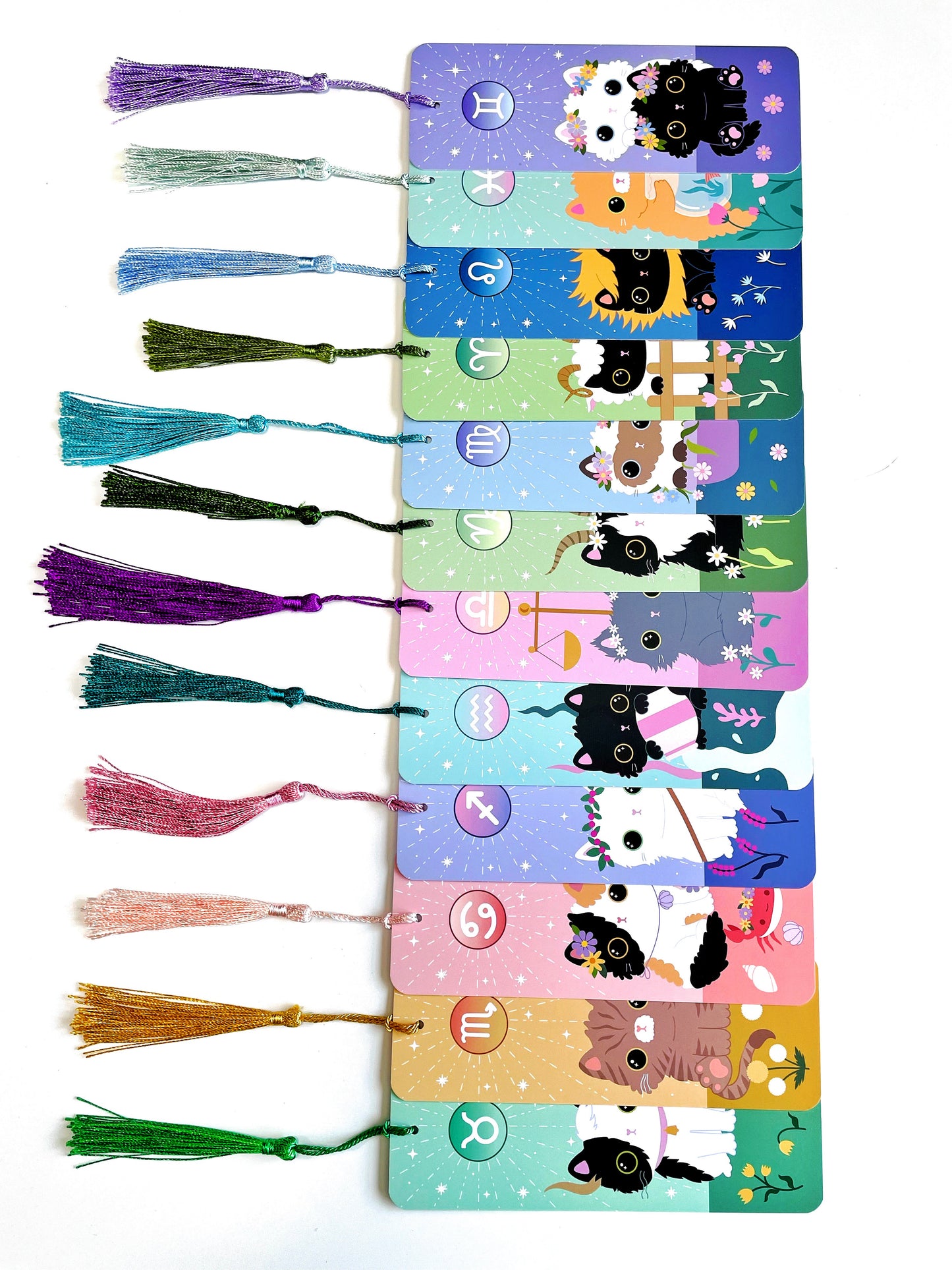 All 12 zodiac sign bookmarks 