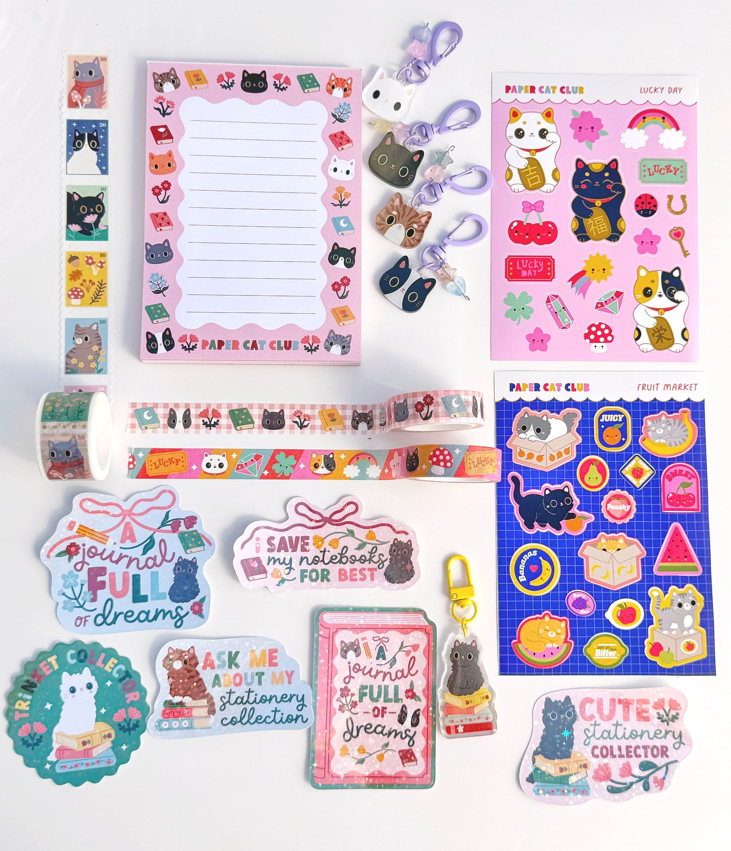 Cute Cat Stamp Washi Tape | Aesthetic Postage Stamp Decorative Tape for Planners, Snail Mail & Journals