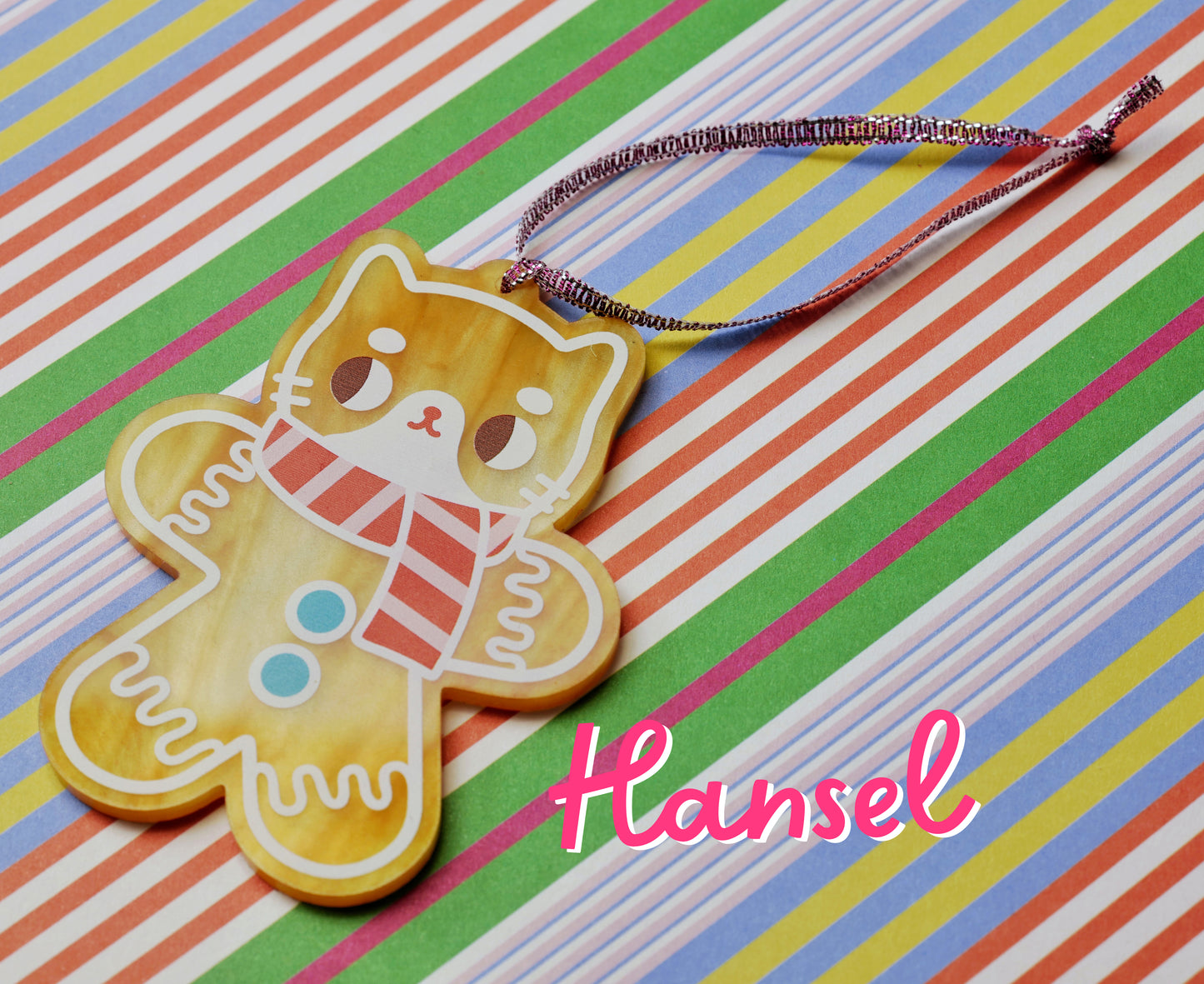 Gingerbread Cat Christmas Decoration -  cute gift for cat lovers