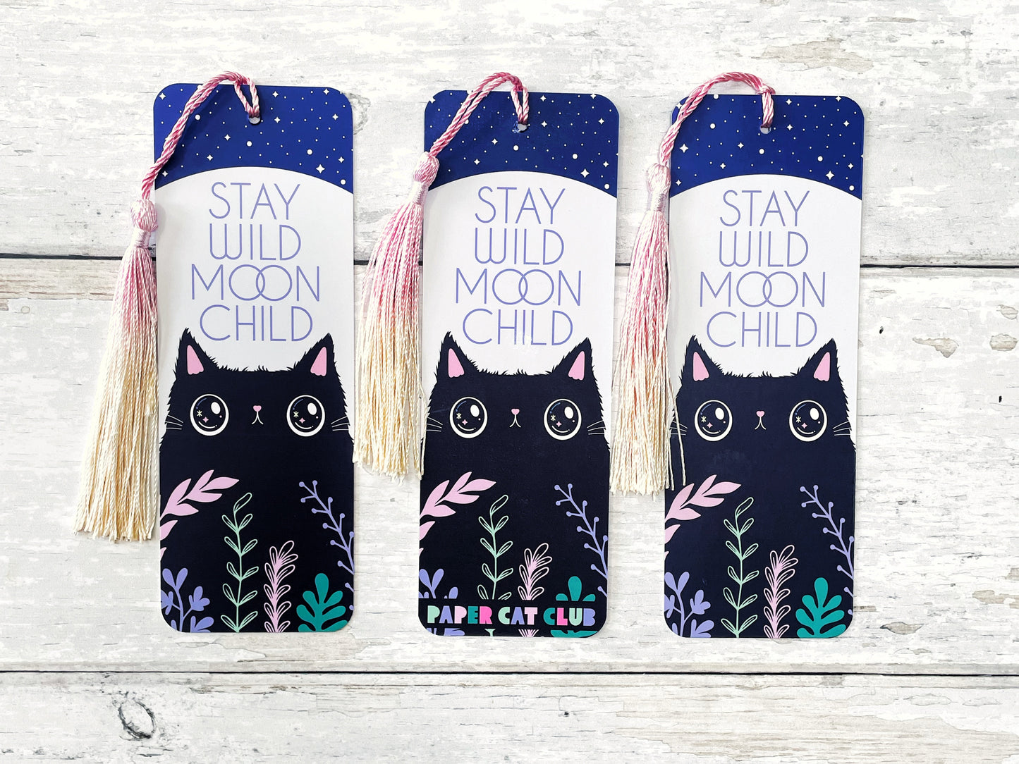 Stay Wild Moon Child bookmark with ombré tassel