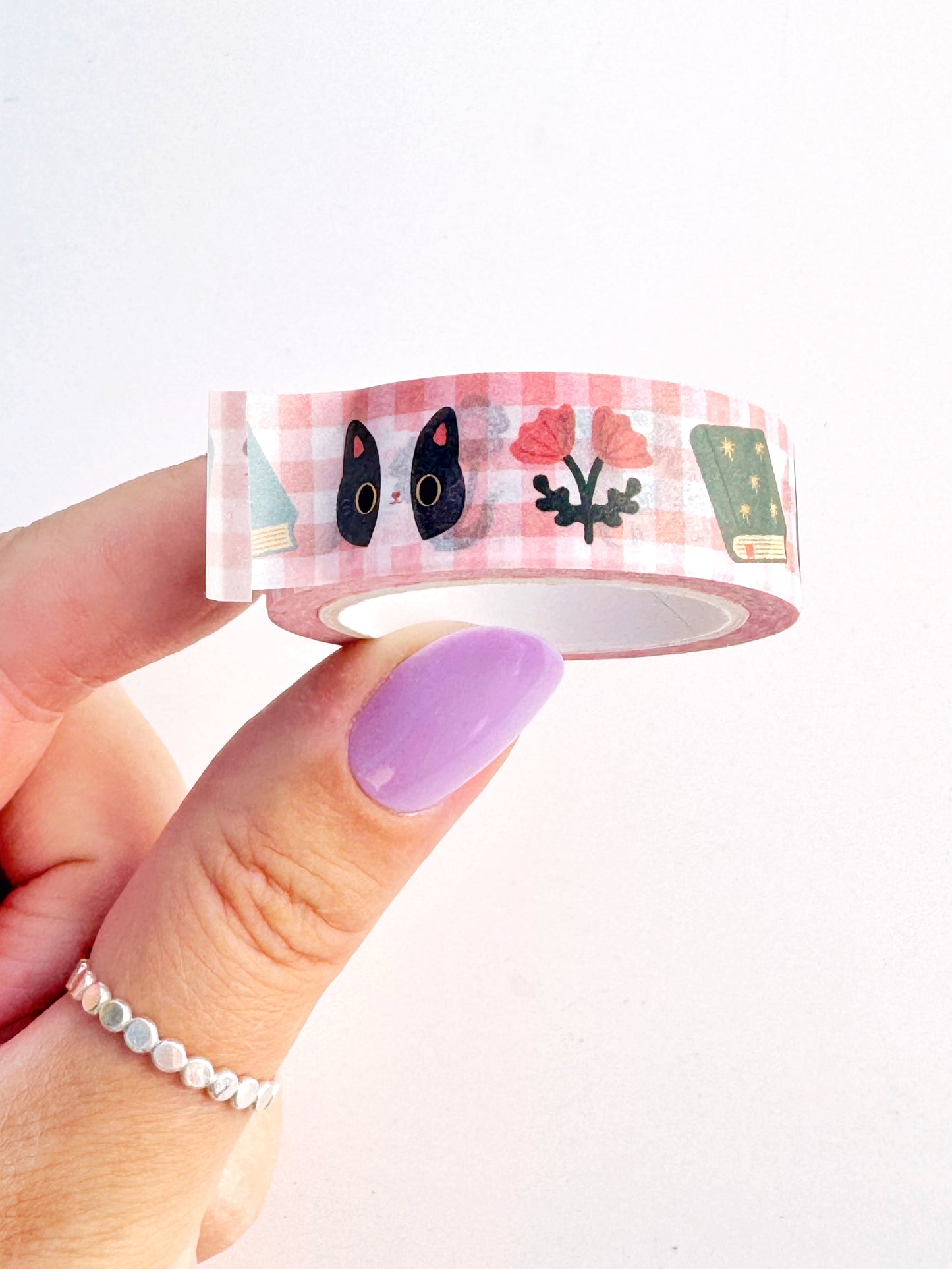 Cute cat washi tape - Gingham, cats and journals