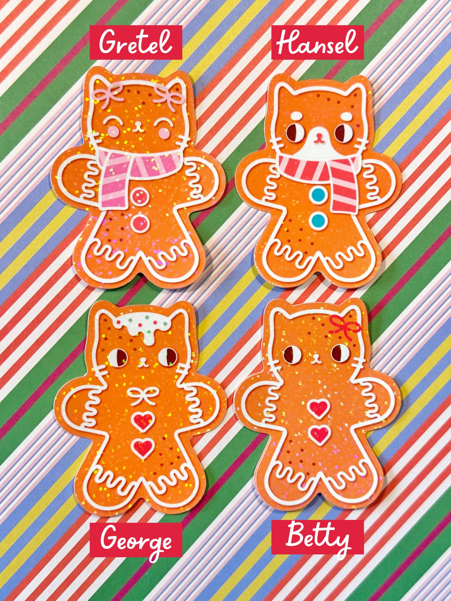 Cozy Cats Christmas Stickers – Sparkly Vinyl Cat Stickers for Planners & Journals (Copy)