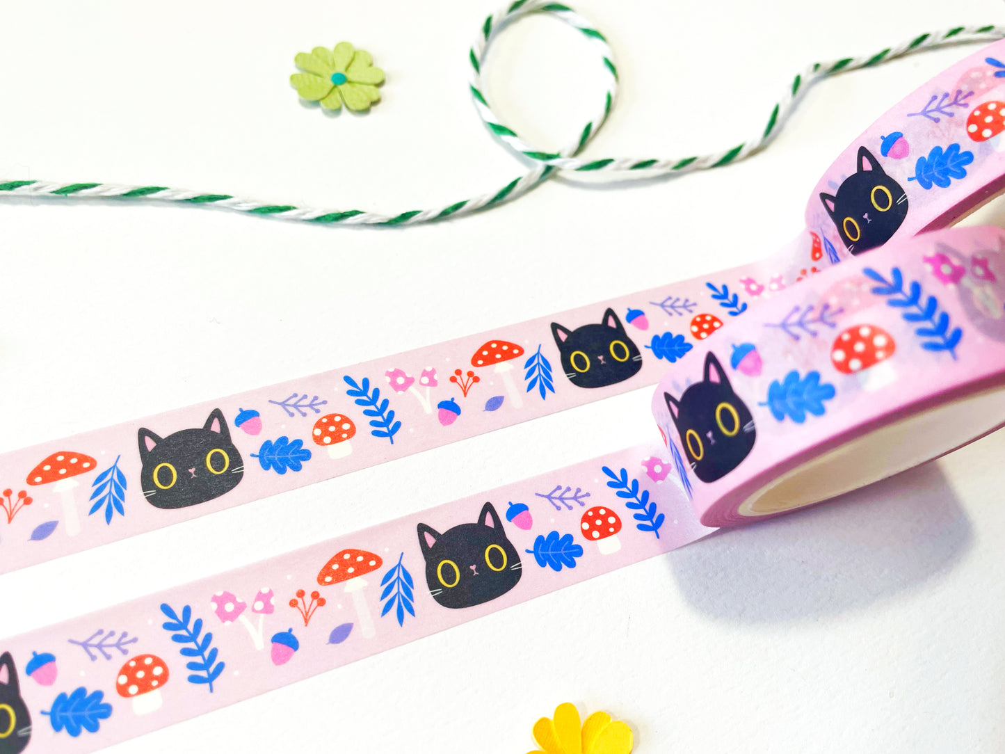 Black Cats Kawaii Washi Tape - Super cute stationery for cat lovers
