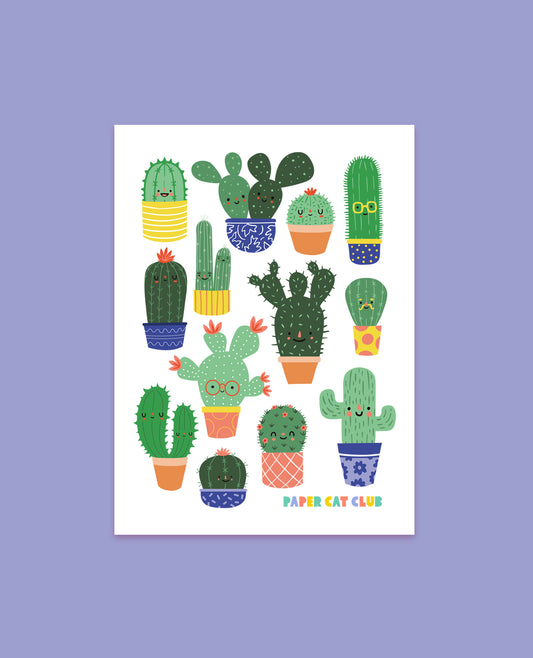 Cacti & Succulent super cute print A5 and A4 size