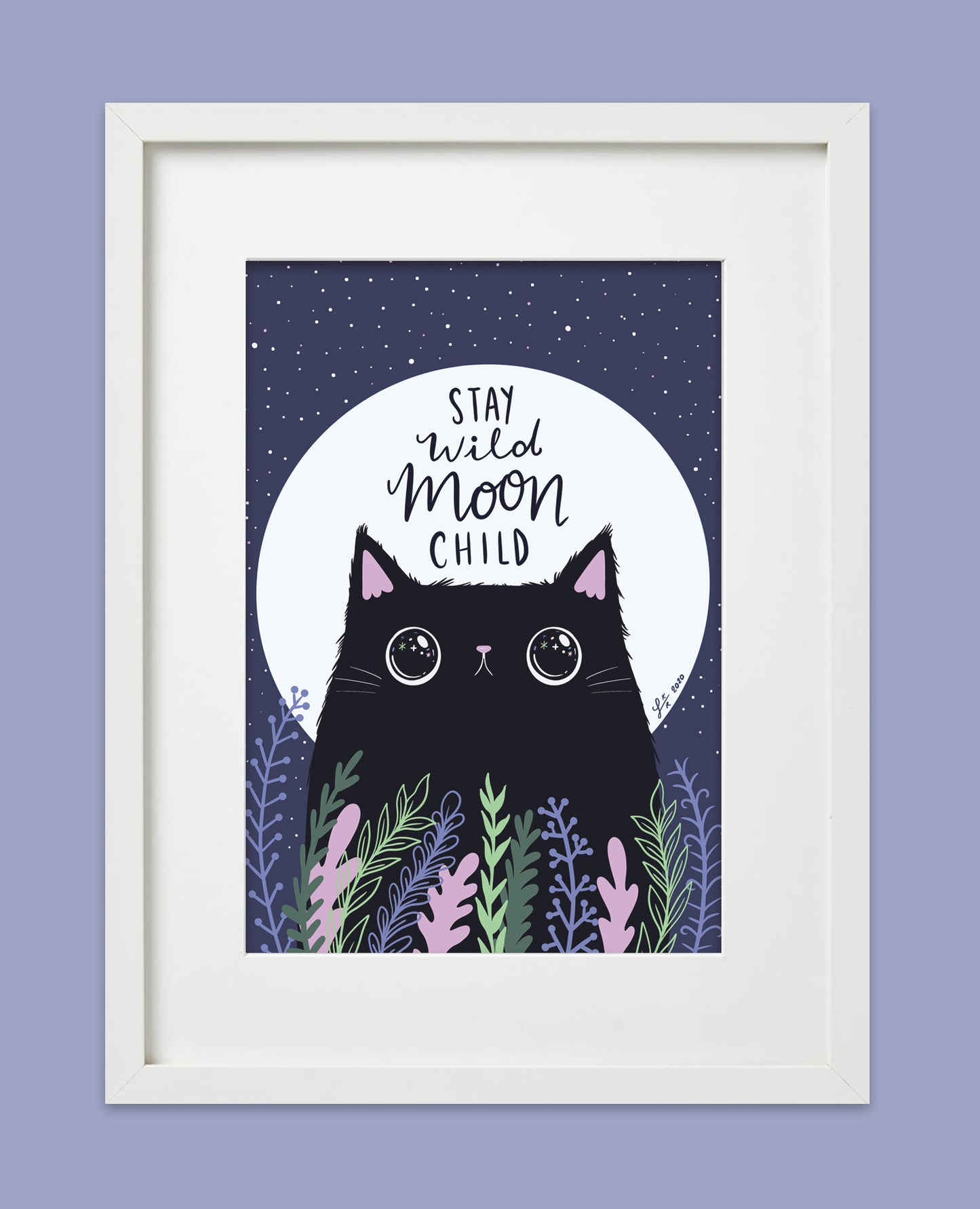 Stay wild moon child - Cute Cat Art Print