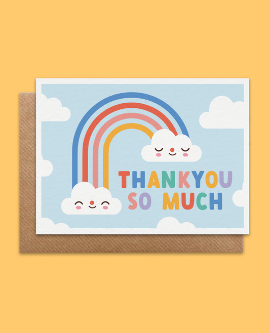 Thankyou Rainbow card- cute and kawaii greeting card