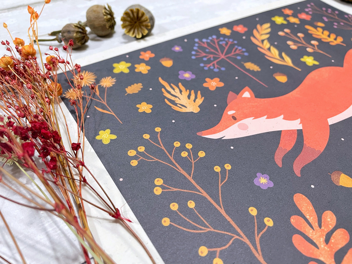 Autumn Trails - Fox in the fall art print